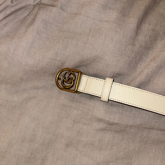 Authentic Gucci Marmont double G White Belt - Picture 2 of 5